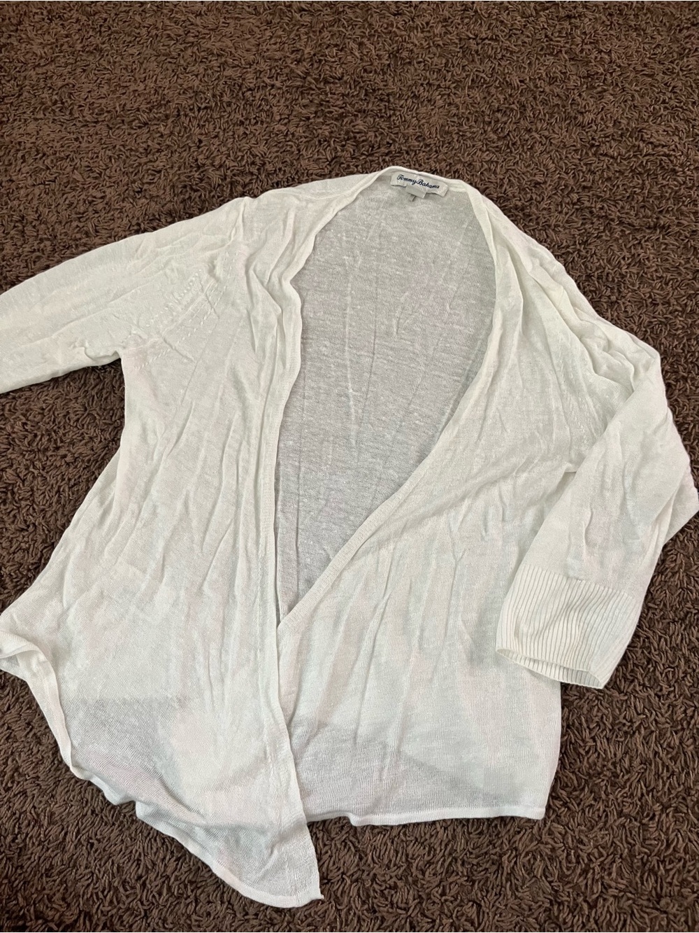 Women’s Tommy Bahama Linen Blend White Cardigan Size Medium
